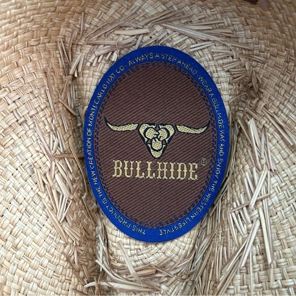 Bullhide Woven Straw Cowboy Hat With Turquoise Details, Size Small - Picture 14 of 16